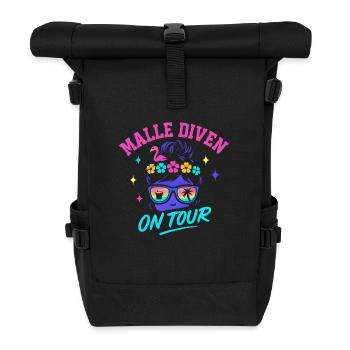 Mallorca Party Spruch Lustig Malle Diven On Tour - Rolltop Rucksack - Schwarz - Vorne