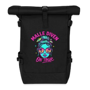 Mallorca Party Spruch Lustig Malle Diven On Tour - Rolltop Rucksack - Schwarz - Vorne
