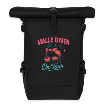 Mallorca Party Spruch Lustig Malle Diven On Tour - Rolltop Rucksack - Schwarz - Vorne