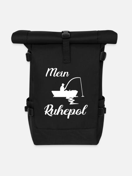Angler Boot angeln fischen Geschenkidee lustig - Rolltop Rucksack - Schwarz
