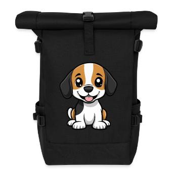 Beagle Chien Mignon - Sac à dos roll top - noir - Devant
