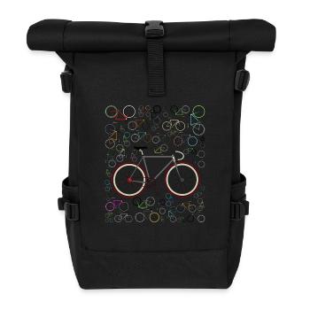 Liebe Fixie Rennrad - Rolltop Rucksack - Schwarz - Vorne