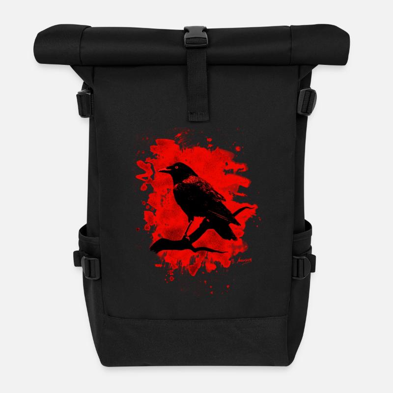 Crow bleached red - Rolltop Rucksack - Schwarz