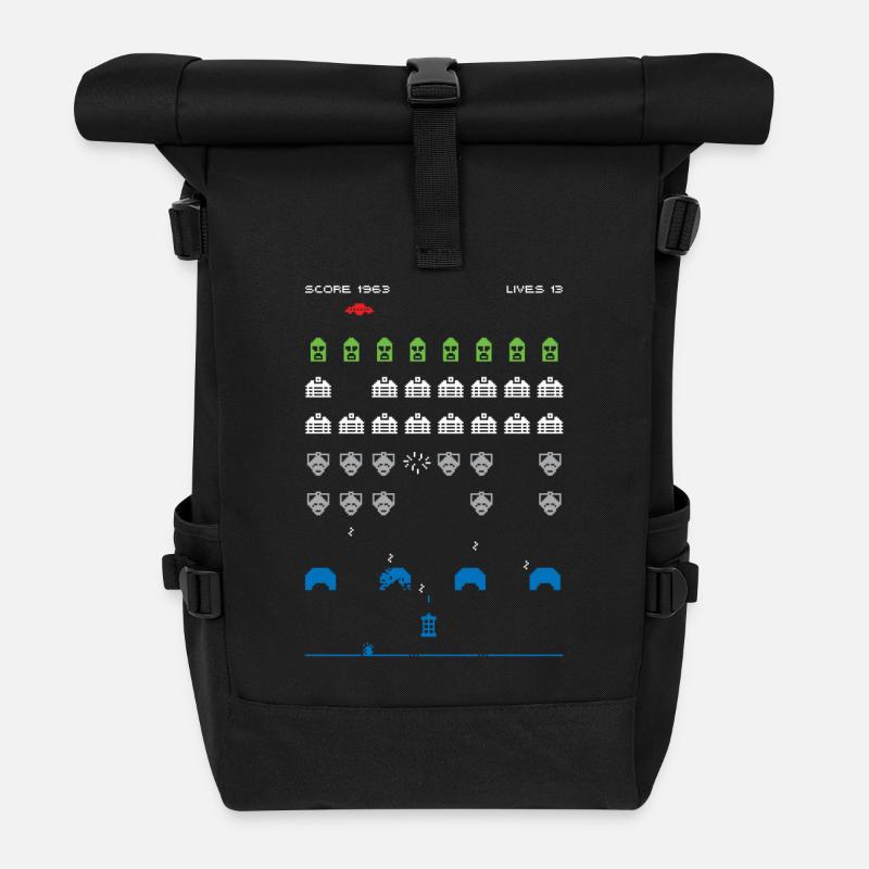 Who Invaders - Roll Top Backpack - black