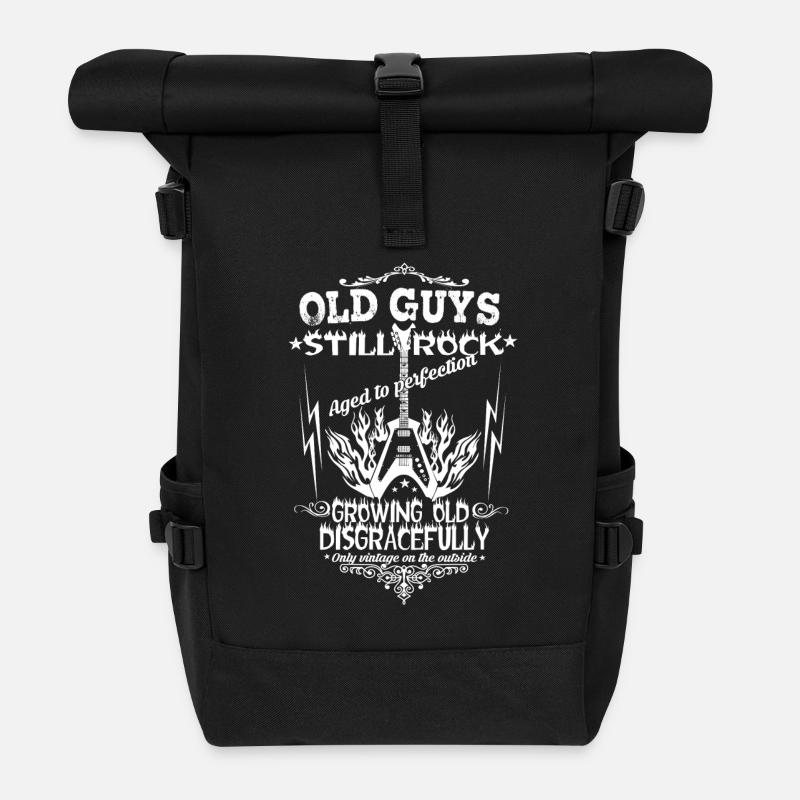 Elder electric guitar Old guys still ROCK - Roll Top Backpack - black