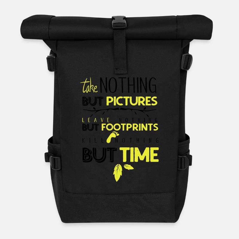 Leave nothing but footprints - Rolltop Rucksack - Schwarz