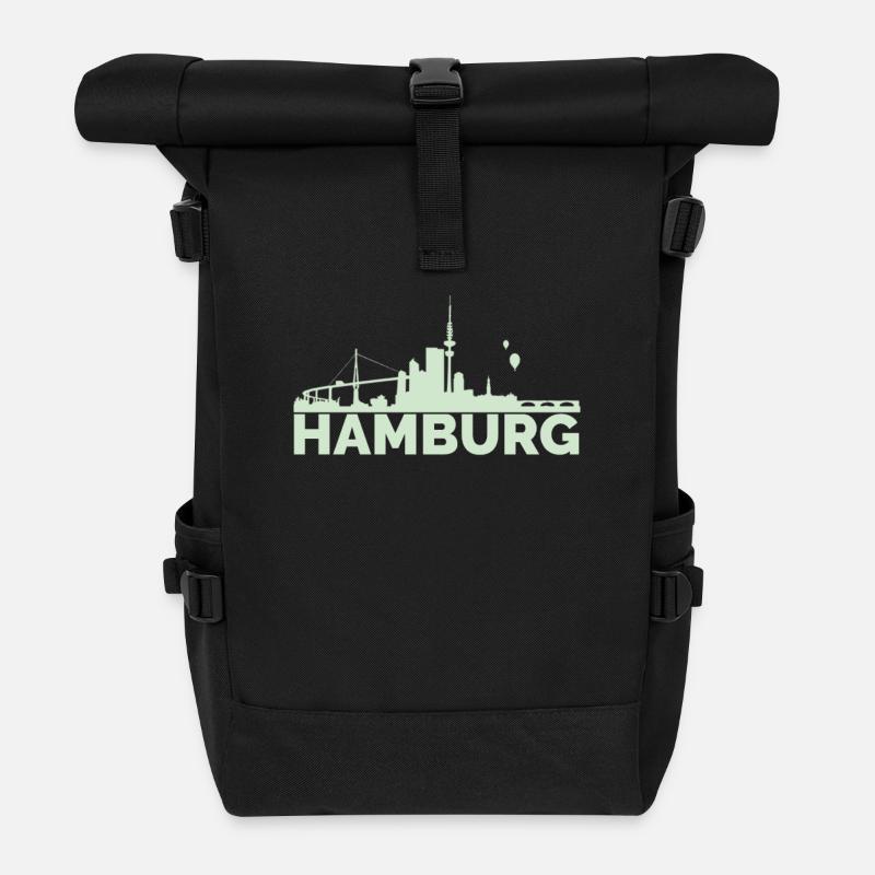 Hamburg - Rolltop Rucksack - Schwarz