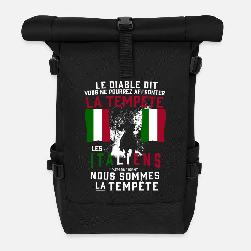 Tempête Italiens - Sac à dos roll top - noir