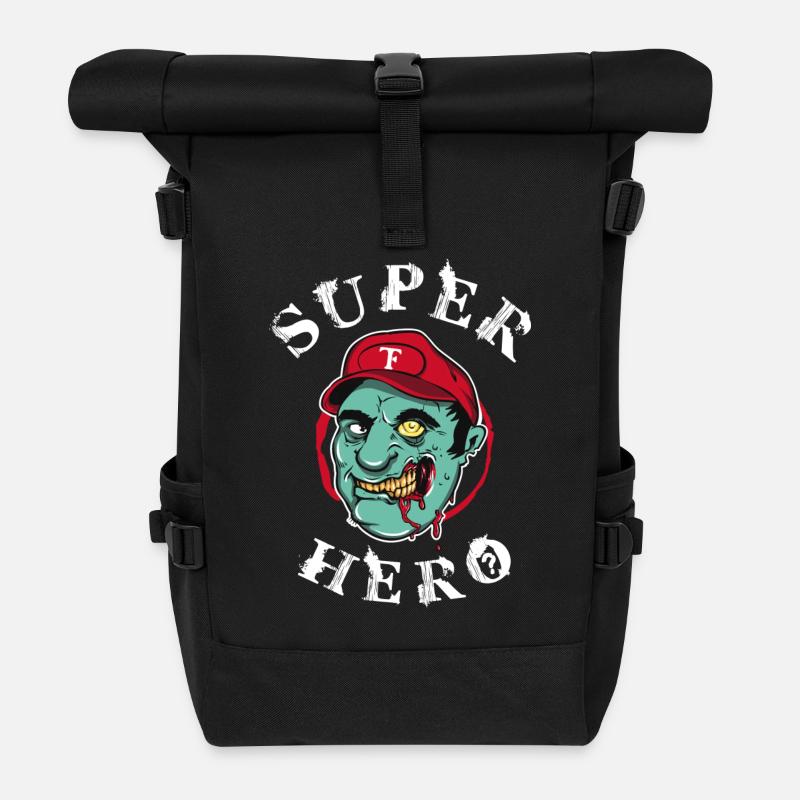 Super-héros zombie - Sac à dos roll top - noir