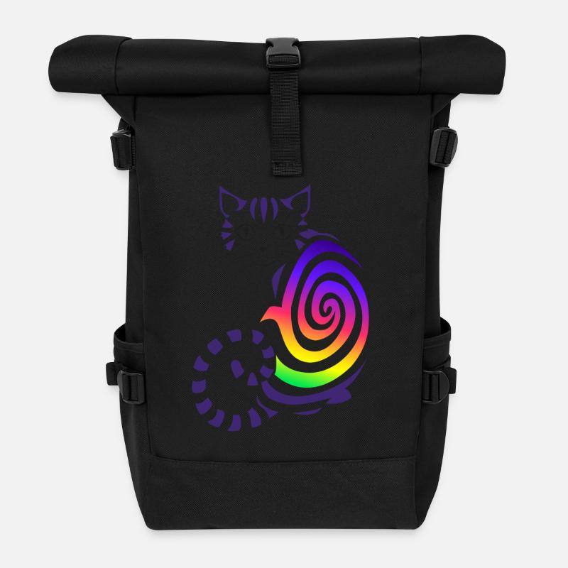 Grinsekatze - Rolltop Rucksack - Schwarz