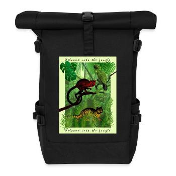 Animals in the jungle - Roll Top Backpack - black - Front