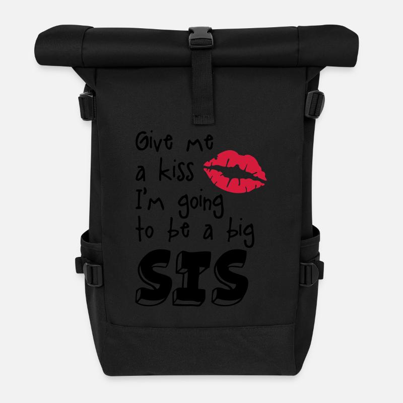 big sister - Roll Top Backpack - black