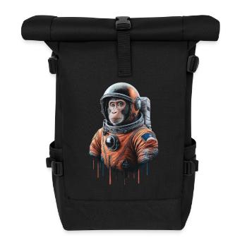 Space Adventure with a Monkey Astronaut - Roll Top Backpack - black - Front