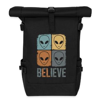 Glaube An Das Unbekannte Weltraum Mysterium - Rolltop Rucksack - Schwarz - Vorne