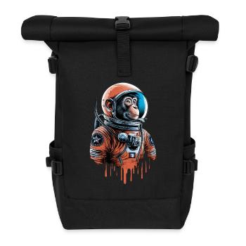 Weltraumaffe Erkundet Das Universum - Rolltop Rucksack - Schwarz - Vorne