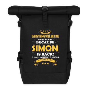 Everything will be fine Simon Is back - Rolltop Rucksack - Schwarz - Vorne