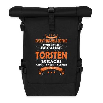 Everything will be fine Torsten Is back - Rolltop Rucksack - Schwarz - Vorne
