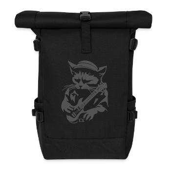 Cat power rock grey - Roll Top Backpack - black - Front