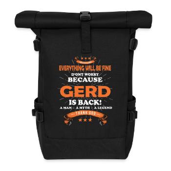 Everything will be fine Gerd Is back - Rolltop Rucksack - Schwarz - Vorne