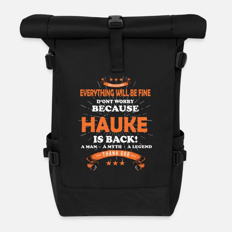Everything will be fine Hauke Is back - Rolltop Rucksack - Schwarz
