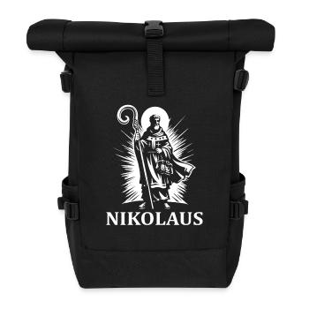 Heiliger Nikolaus – Ein Design für Nikolaus-Fans - Rolltop Rucksack - Schwarz - Vorne