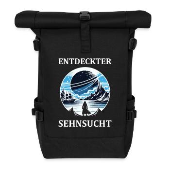 Explorer Longing – Design for Adventurers - Roll Top Backpack - black - Front
