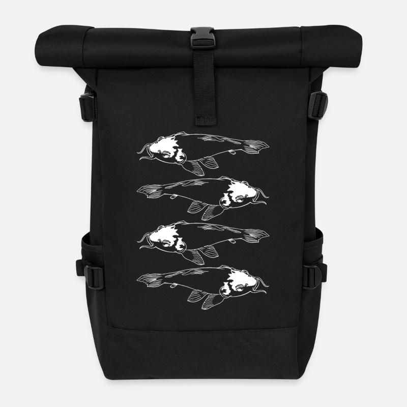 Koi Carp Koi Signification Koi Carpe Koi Tattoo Koi - Sac à dos roll top - noir