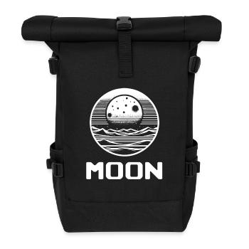 Romantic simple moon design - Roll Top Backpack - black - Front