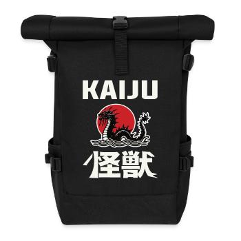 Kaiju Design with Kanji and Sea Monster – For Mons - Roll Top Backpack - black - Front