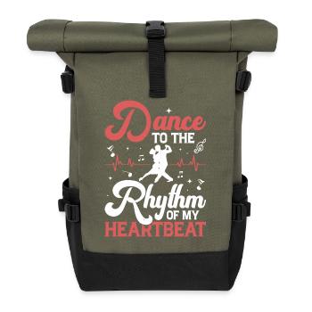 Dance to the Rhythm of My Heartbeat Tango Dance La - Roll Top Backpack - olive/black - Front