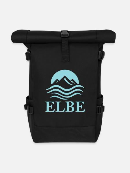 Elbe – Fluss der Hansestädte und Natur - Rolltop Rucksack - Schwarz