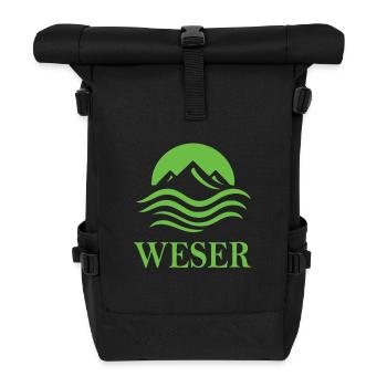 Weser – Majestic River Design - Roll Top Backpack - black - Front