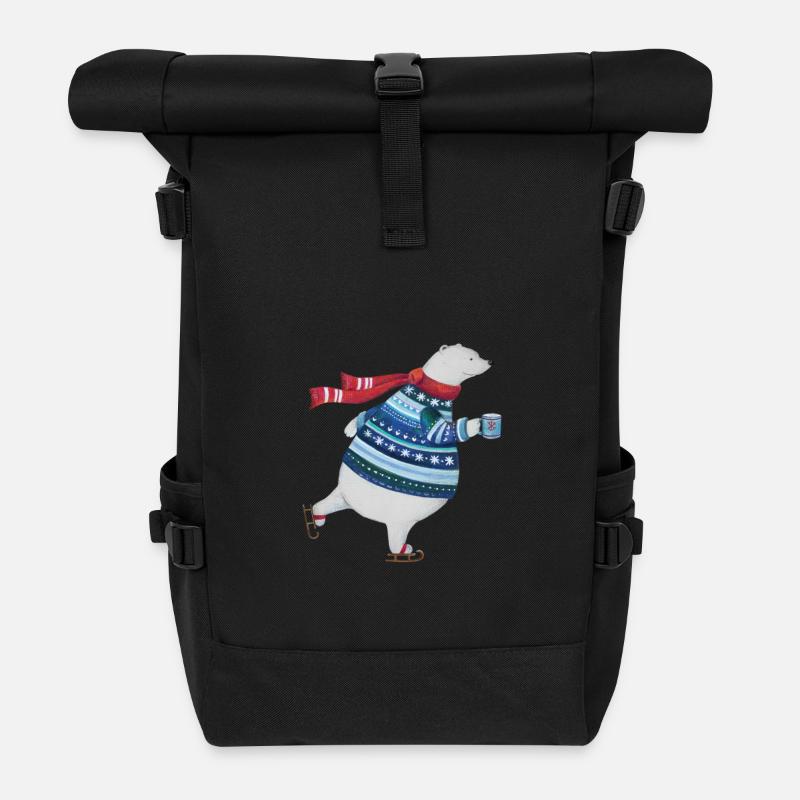 Schlittschuh laufen - Rolltop Rucksack - Schwarz
