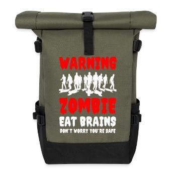 Les zombies mangent la cervelle, ne vous inquiétez pas, vous êtes en sécurité - Sac à dos roll top - olive/noir - Devant