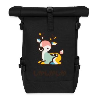 Shika Deer - Roll Top Backpack - black - Front