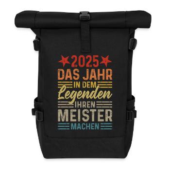 2025 Das Jahr in dem Legenden ihren Meister machen - Rolltop Rucksack - Schwarz - Vorne