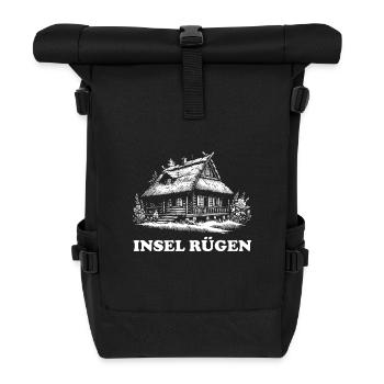 Island of Rügen Nature Wooden house with thatched roof design - Roll Top Backpack - black - Front