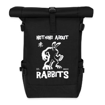 Nothing About Rabbits – Strong Rabbit Design - Roll Top Backpack - black - Front