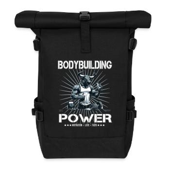 Bodybuilding Power – So stark wie ein Stier - Rolltop Rucksack - Schwarz - Vorne
