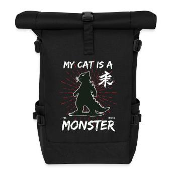Chats Kaiju Design pour chats et fan de monstres - Sac à dos roll top - noir - Devant