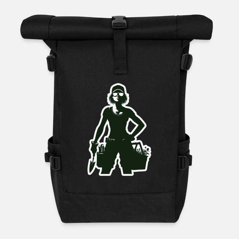 Jardinier cool avec des lunettes de soleil - Sac à dos roll top - noir