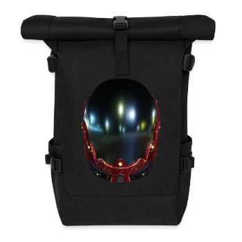 Astronaut Futuristischer Helm - Rolltop Rucksack - Schwarz - Vorne