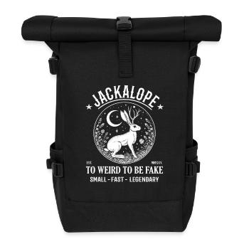 Jackalope Design - Das mystische Kaninchen - Rolltop Rucksack - Schwarz - Vorne