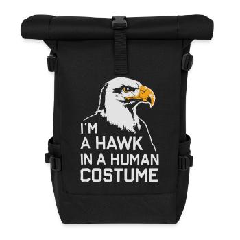 Free as a falcon in a human costume - Roll Top Backpack - black - Front