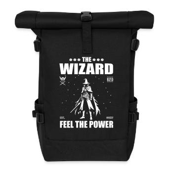 Wizard – feel the magic – the magician design - Roll Top Backpack - black - Front