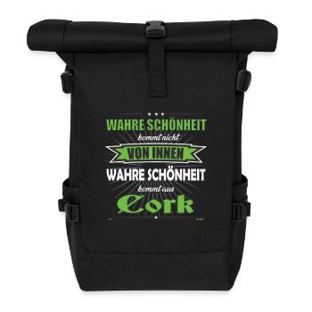 La vraie beauté vient de Cork Design - Sac à dos roll top - noir - Devant