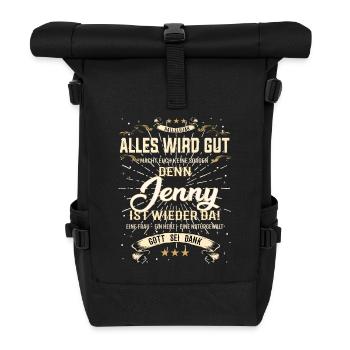 Everything Will Be Alright 'Cause Jenny Is Here Outfit - Roll Top Backpack - black - Front