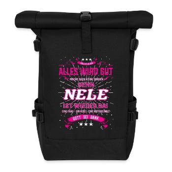 Alles wird gut denn Nele Ist da Outfit - Rolltop Rucksack - Schwarz - Vorne