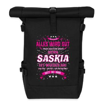 Alles wird gut denn Saskia Ist da Outfit - Rolltop Rucksack - Schwarz - Vorne