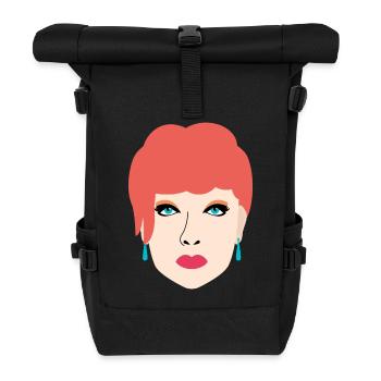Pretty portrait with red hair - Roll Top Backpack - black - Front